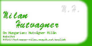milan hutvagner business card